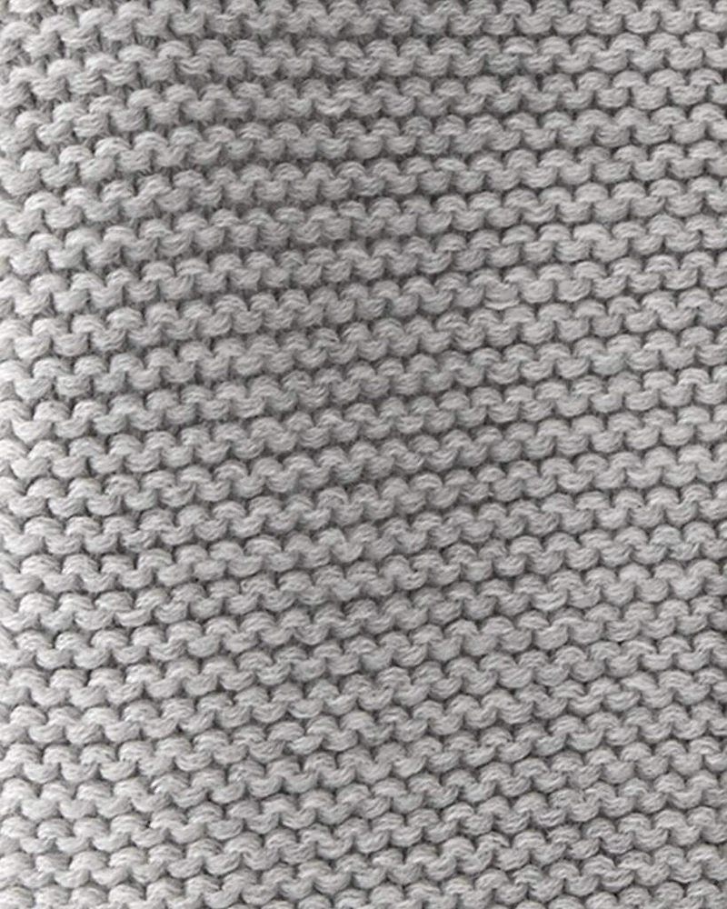 Baby Organic Cotton Signature Stitch Cardigan - Grey