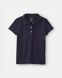 Girls 2-Pack Uniform Piqué Polo Shirts - Navy