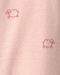 Baby Girl Sheep Long-Sleeve Sleeper Gown - Pink