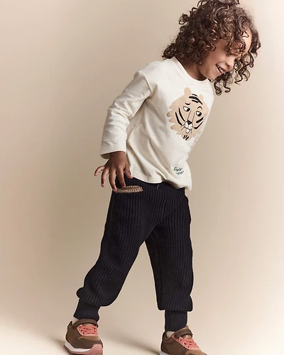 Toddler Sweater Jogger Pant - Black