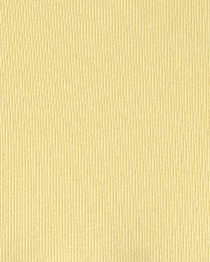 Girls Rib Short-Sleeve Dress - Yellow
