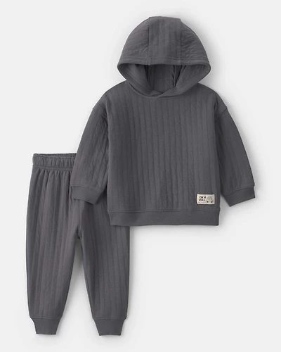 Baby Boy 2-Piece Hooded Tee & Pant Set - Grey