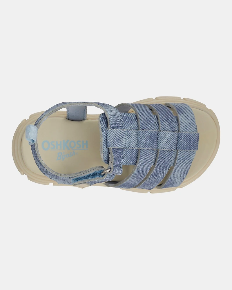 Toddler Girl Strappy Denim Sandals - Blue