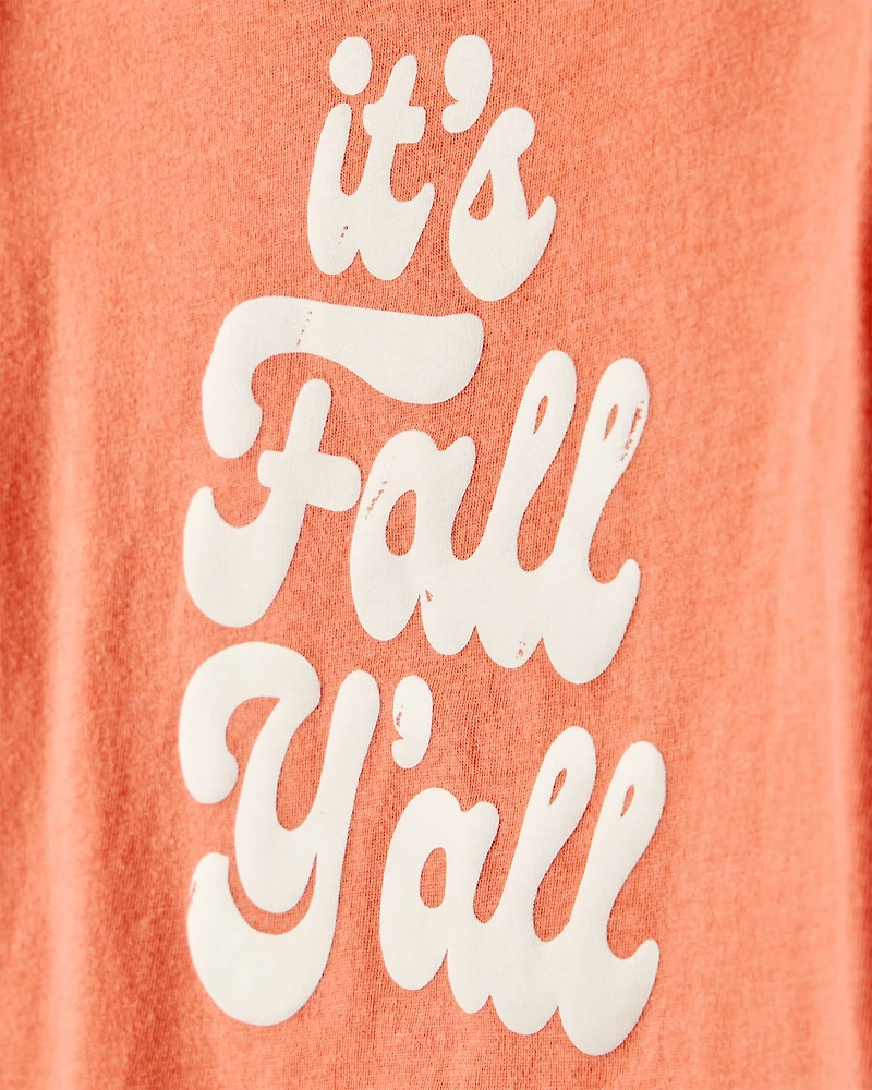 Toddler Girl It's Fall Y'all Short-Sleeve Graphic Tee - Orange