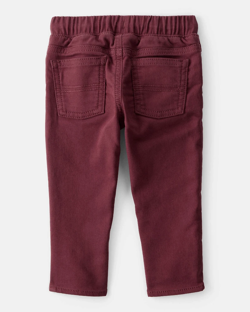 Baby Boy Pull-On Slim Fit Pants - Red