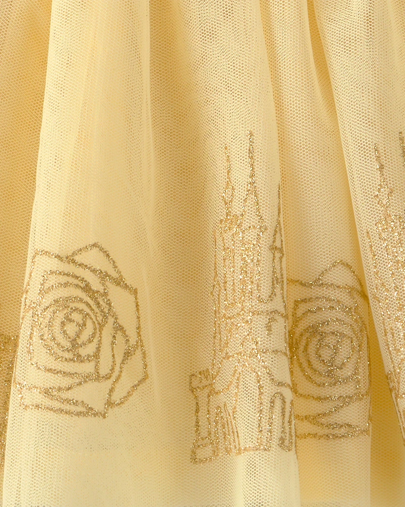 Toddler Girl Disney© Belle Glitter Tulle Skort - Yellow