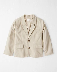 Toddler Linen Blazer Made With Organic Cotton - Khaki