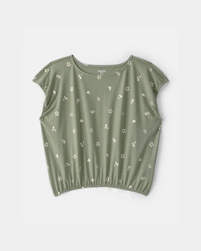 Girls Spring Icon Short-Sleeve Top - Olive