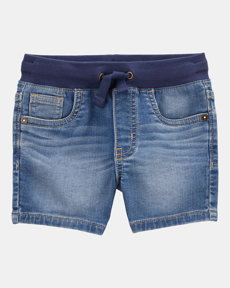 Toddler Pull-On Denim Short - Blue Wash