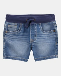 Toddler Pull-On Denim Short - Blue Wash