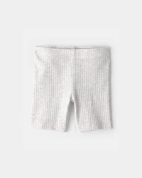 Toddler Girl Rib Bike Shorts - Grey