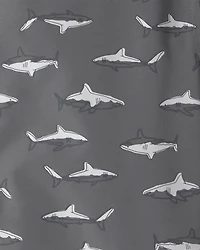 Boys Shark Raincoat - Grey