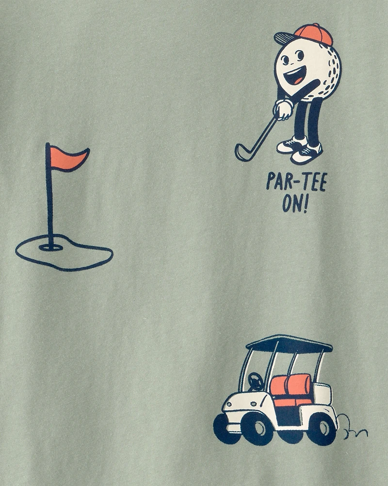 Boys Golf Long-Sleeve Graphic Tee - Green