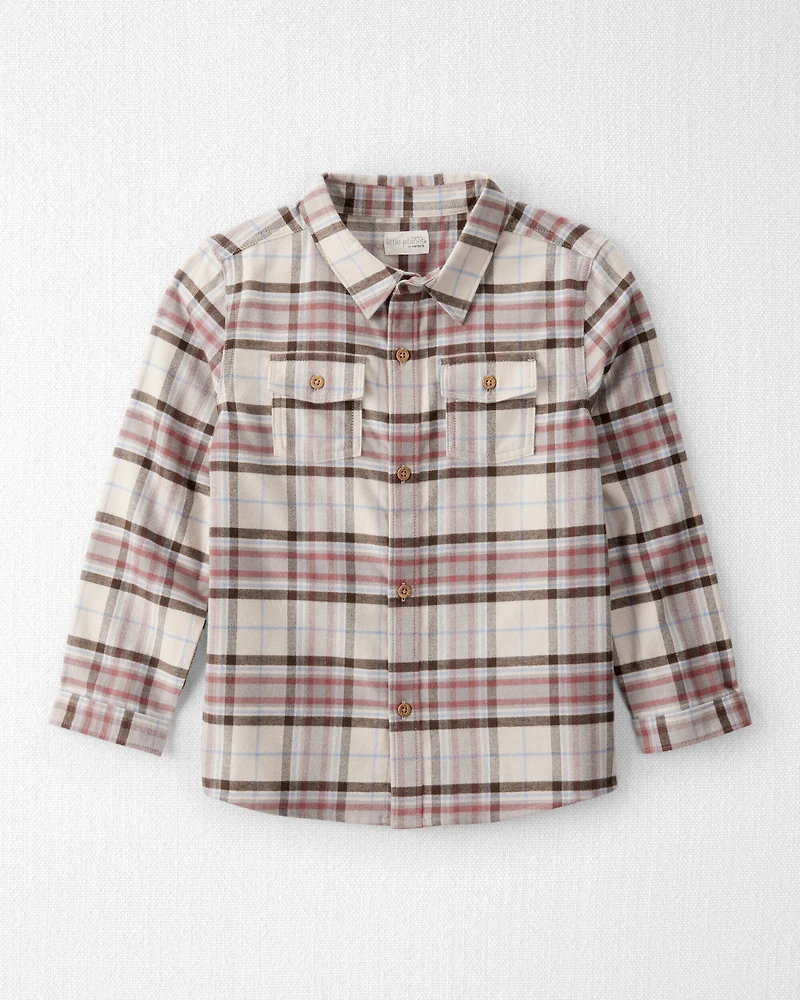 Boys Organic Cotton Button-Front Flannel
