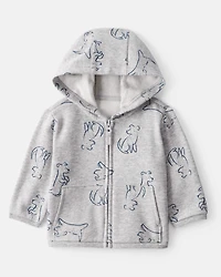 Baby Boy 2-Piece DayDream Fleece Dog Hoodie & Knit Pants Set - Grey