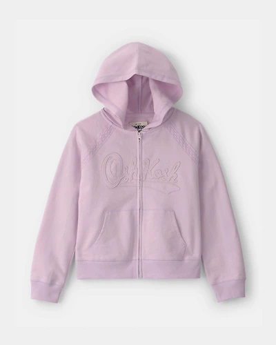 Girls OshKosh Logo Zip-Up Hoodie - Purple