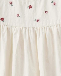 Girls Organic Cotton Floral Print Long-Sleeve Top