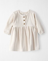 Baby Girl Recycled Ribbed Velour Dress