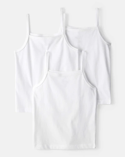 Girls 3-Pack Cami Tank Undershirts - White