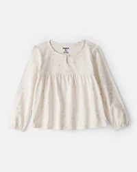 Toddler Girl Floral Top - Ivory