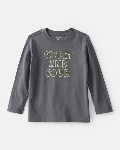 Toddler Boy Sweet and Sour Long-Sleeve Graphic Tee - Grey