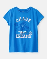Girls Track Short-Sleeve Graphic Tee - Blue