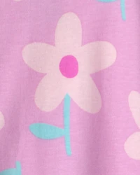 Toddler Girl Floral 100% Cotton Snug Fit 1-Piece Pajama - Pink