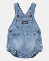 Baby Denim Bubble Romper - Blue