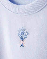 Baby Girl  2-Piece Floral French Terry Sweatshirt & Pant Set - Blue