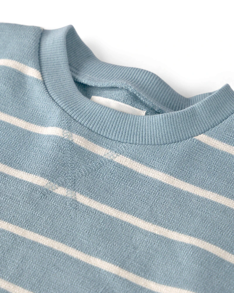 Toddler 2-Piece Organic Cotton Top & Short Set in Stripes