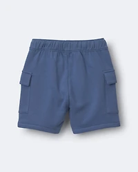 Toddler Boy French Terry Cargo Shorts - Slate Blue