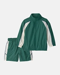 Boys 2-Piece Colorblock Active Windbreaker & Shorts Set