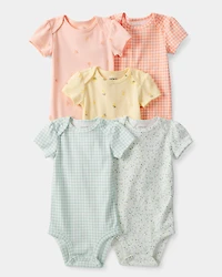 Baby Girl 5-Pack Fruit Multipack Bodysuits - Orange/Green/Yellow