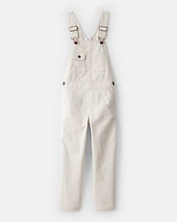 Girls Cotton Sleeveless Overalls - Cream