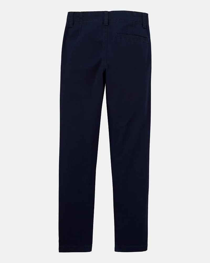 Kid Slim Tapered Chino Uniform Pants - Navy