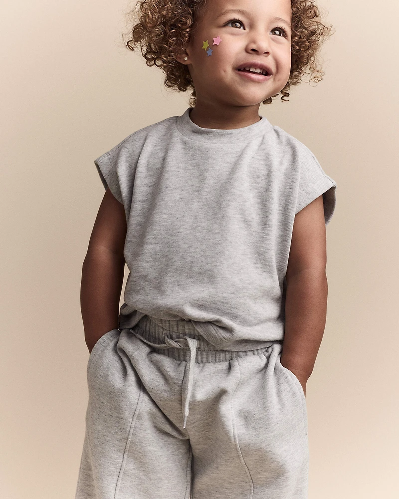 Toddler Girl Dolman-Sleeve Miriam Tee - Heather Grey