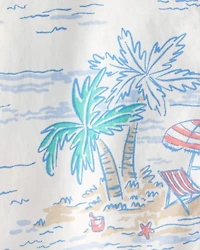 Baby Boy Tropical Beach Short-Sleeve Romper