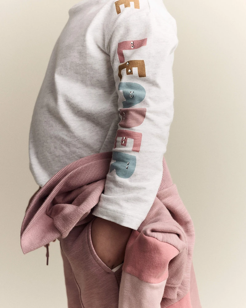 Toddler 'The Leader' Long-Sleeve Relaxed Graphic Tee - Light Heather Grey