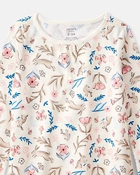 Girls 2-Pack Floral Bunnies Nightgowns