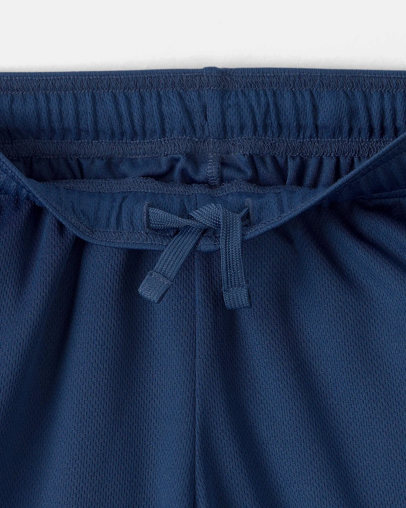 Boys 3-Pack Mesh Active Shorts - Black/Blue/Grey