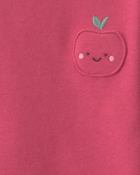 Baby Girl 2-Piece Apple French Terry Long-Sleeve Top & Skort Set - Pink