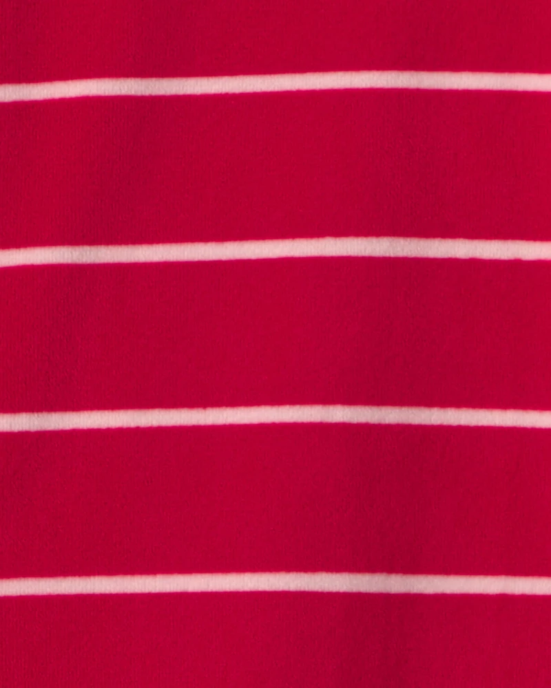 Toddler Boy 1-Piece Moose Striped DreamPlush Snug Fit Footed Pajama - Red