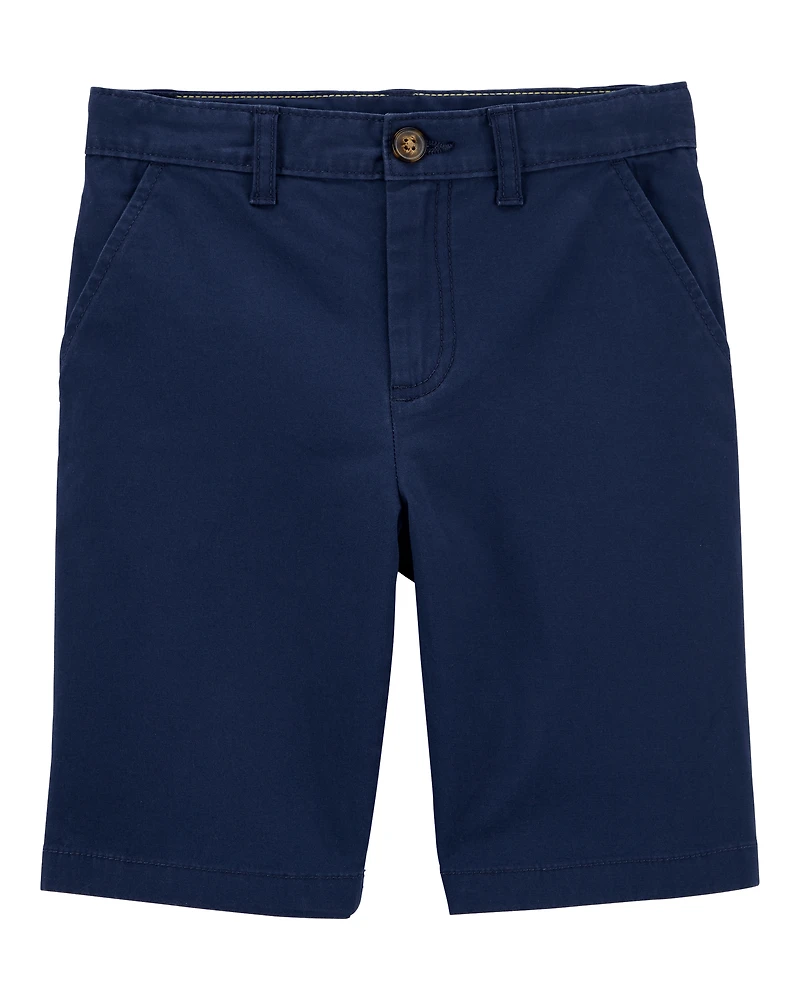 Kid Blue Flat-Front Shorts