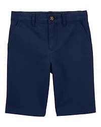 Kid Blue Flat-Front Shorts