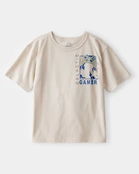 Kid Galactic Gamer Short-Sleeve Graphic Tee - Cream