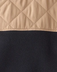 Boys Color Block Zip-Up Jacket - Black