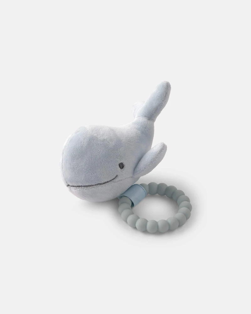 Whale Plush Teether - Blue