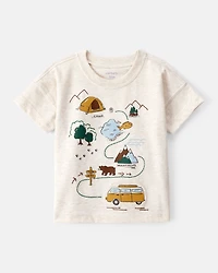 Baby Boy Camping Short-Sleeve Graphic Tee - Ivory