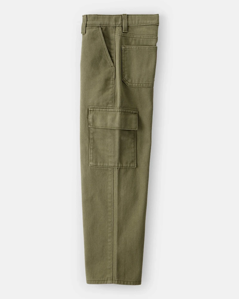 Boys Cotton Fashion Cargo Pants - Green
