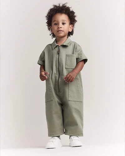 Toddler Day Out™ Cropped Jumpsuit - Olive